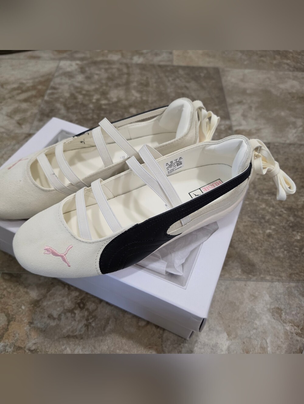PUMA x ROSÉ Speedcat Ballet SD – Warm White/Black/Frosty Pink (Women's Size 9) - Picture 5 of 14